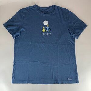 Life Is Good Blue Short Sleeve Crewneck Shirt Mens Large